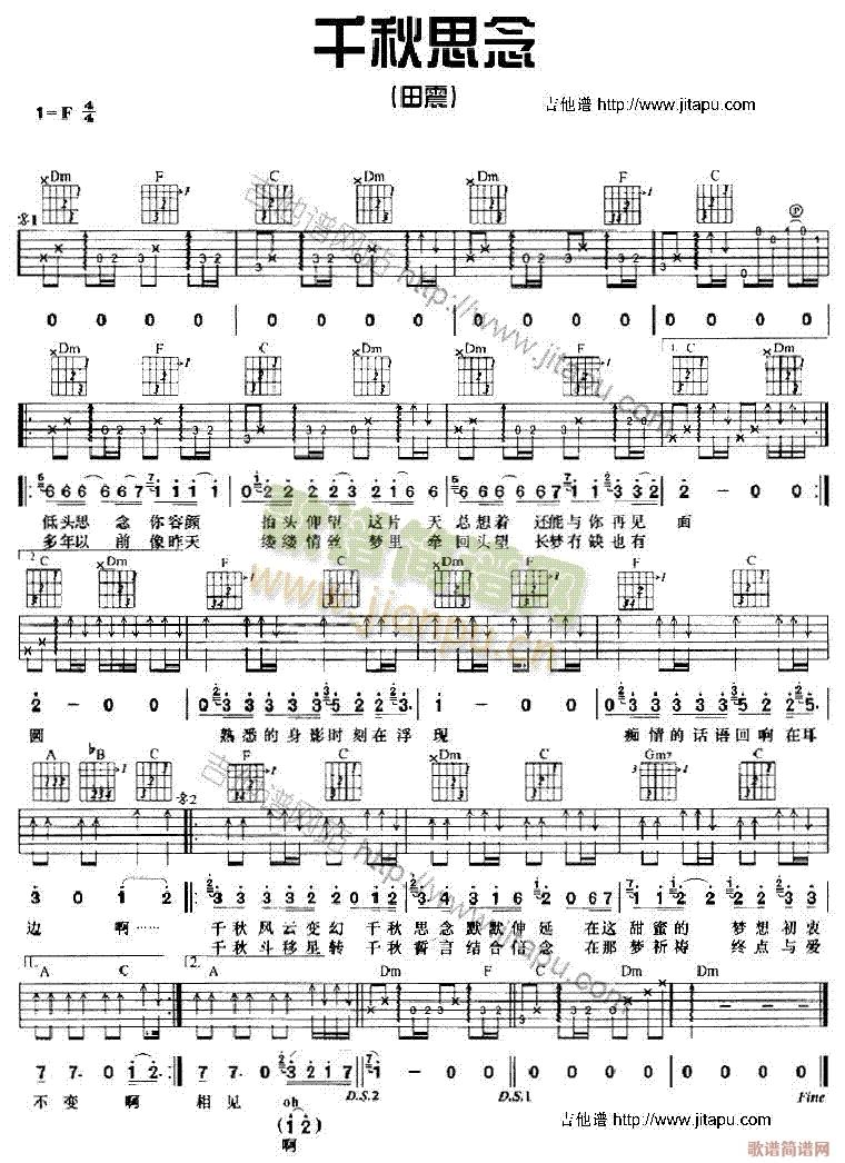 A Thousand Thoughts (Guitar Score) 1