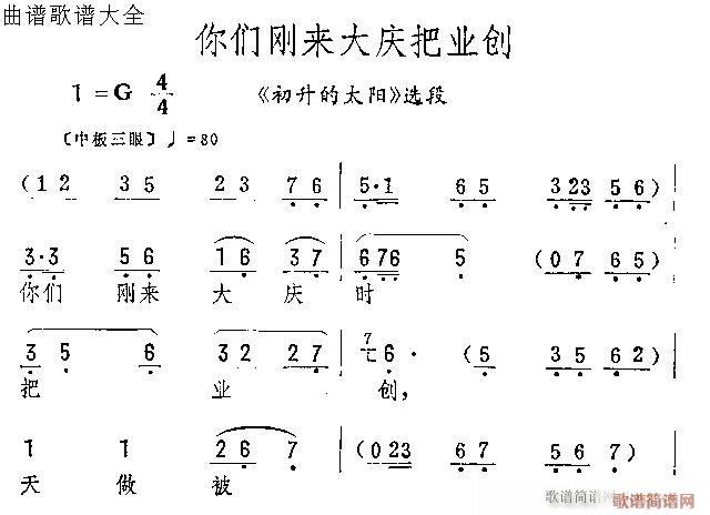 你们刚来大庆把业创(京剧曲谱)1